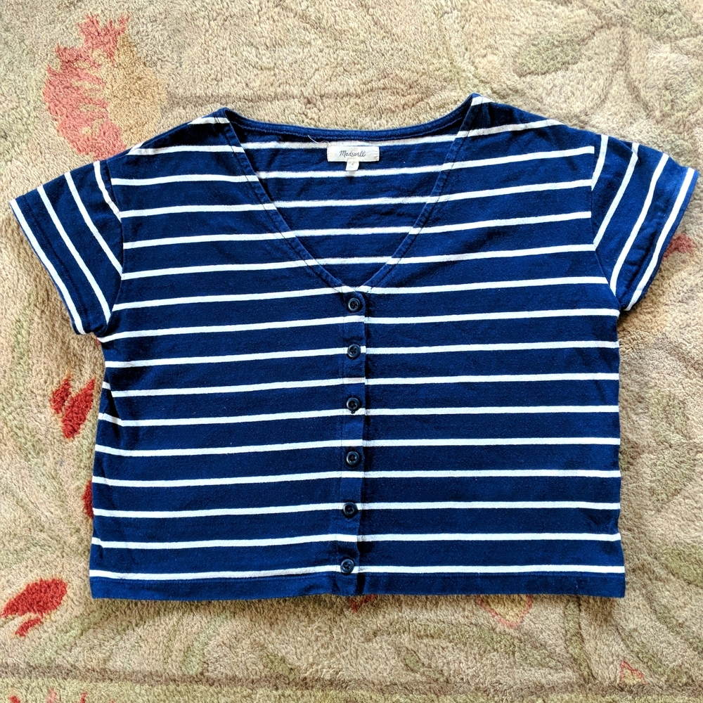 Madewell Cropped Button Down Tee - image 2
